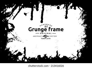 Abstract grunge photo frame. Background vector texture
