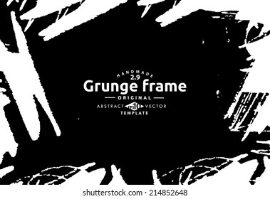 Abstract grunge photo frame. Background vector texture