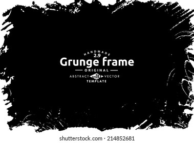 Abstract grunge photo frame. Background vector texture