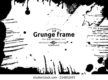Abstract grunge photo frame. Background vector texture