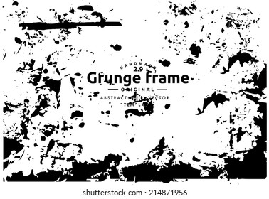 Abstract grunge photo frame. Background vector texture