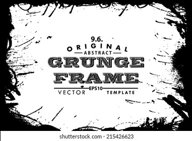 Abstract grunge photo frame. Background vector texture