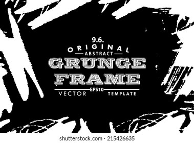 Abstract grunge photo frame. Background vector texture