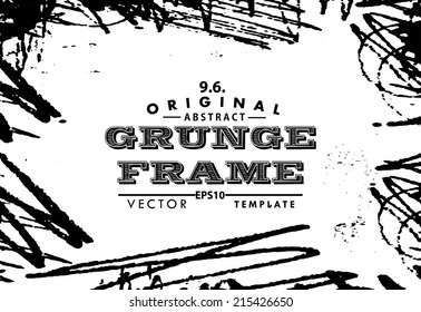 Abstract grunge photo frame. Background vector texture