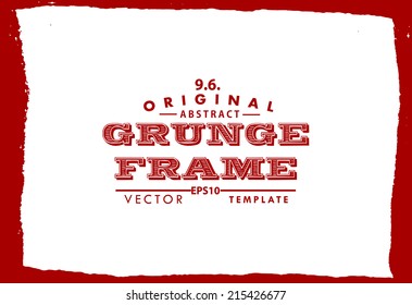 Abstract grunge photo frame. Background vector texture