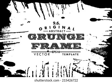 Abstract grunge photo frame. Background vector texture