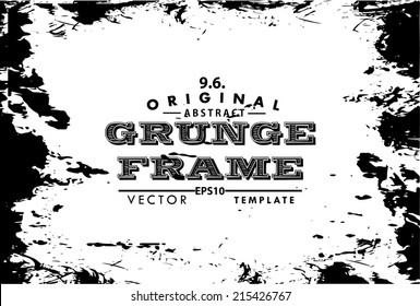Abstract grunge photo frame. Background vector texture