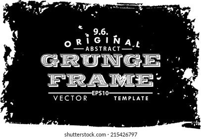 Abstract grunge photo frame. Background vector texture