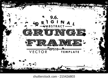 Abstract grunge photo frame. Background vector texture