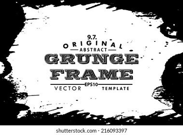 Abstract grunge photo frame. Background vector texture