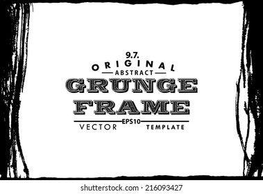 Abstract grunge photo frame. Background vector texture