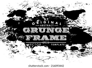 Abstract grunge photo frame. Background vector texture