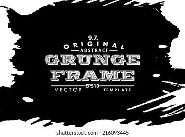 Abstract grunge photo frame. Background vector texture