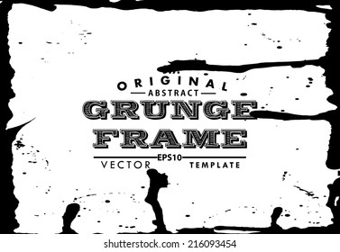 Abstract grunge photo frame. Background vector texture