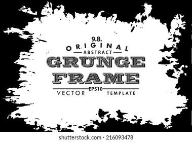 Abstract grunge photo frame. Background vector texture