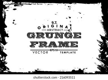 Abstract grunge photo frame. Background vector texture