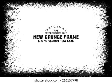 Abstract Grunge Photo Frame. Background Vector Texture