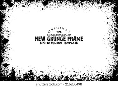 Abstract grunge photo frame. Background vector texture