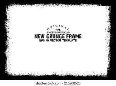 Abstract grunge photo frame. Background vector texture