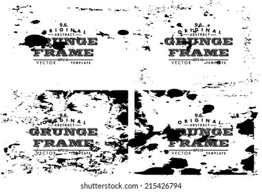 Abstract grunge photo frame set. Background vector texture