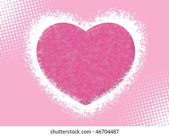 abstract a grunge pink heart with background