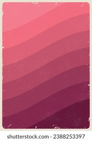 Volante de diseño rosa grunge abstracto con líneas onduladas de diferentes tonalidades formando gradiente elegante en ilustración vectorial de estilo retro