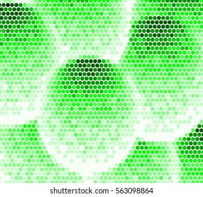 Abstract grunge polka dot vector background pattern. Spotted halftone green line illustration