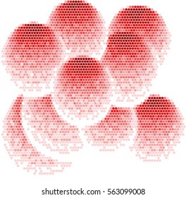 Abstract grunge polka dot vector background pattern. Spotted halftone red line illustration