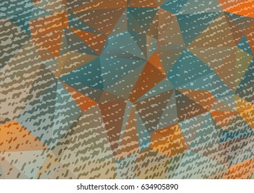 Abstract grunge polygonal background with fabric texture. Design elements for banners or flyers.