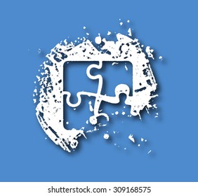 Abstract grunge puzzle design element.