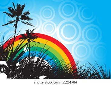 abstract grunge rainbow background, vector illustration