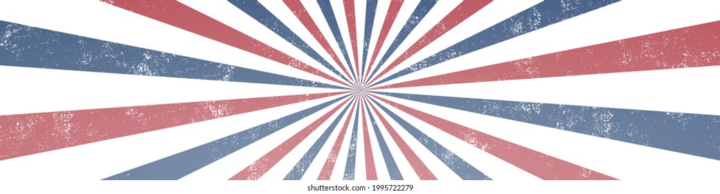 Abstract grunge rays background. USA colors.