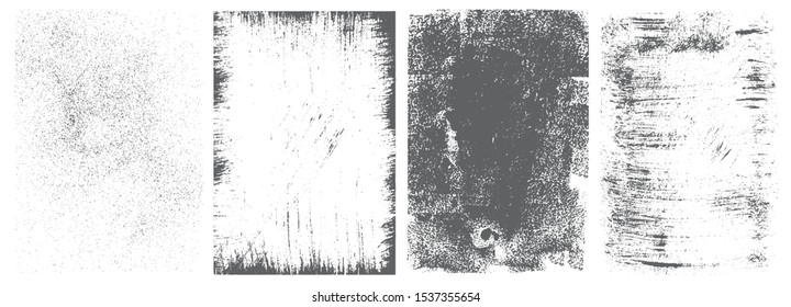 Abstract grunge rectangular frames collection with scratched and spotted grungy textures isolated vector illustration