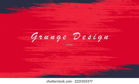 Abstract Grunge Red Background With Black Frame Design