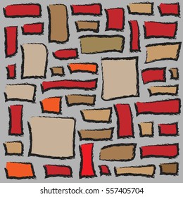  abstract grunge red brick wall background, vector