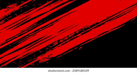 Abstract grunge red paint spill background. Blood spill on black background	
