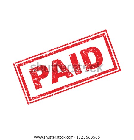 Abstract Grunge Red Rectangle Paid Stamp Sign Illustration Design, Paid Mark Tag Label Template Vector