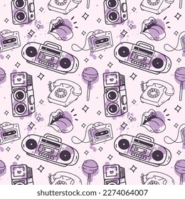Abstract Grunge Retro Stuff Seamless Background 