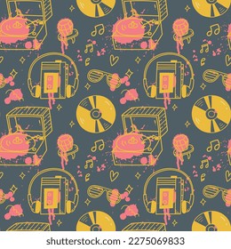 Abstract Grunge Retro Stuff Seamless Background 