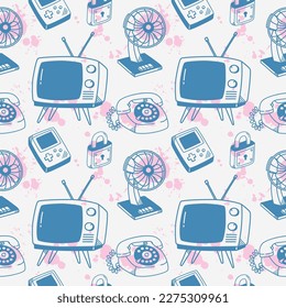 Abstract Grunge Retro Stuff Seamless Background 