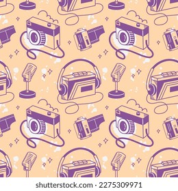 Abstract Grunge Retro Stuff Seamless Background 