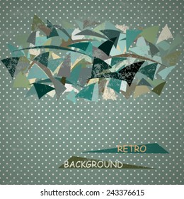 abstract grunge retro triangle background, for greeting, invitation card, or cover. Vector, EPS 10