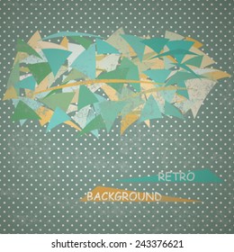 abstract grunge retro triangle background, for greeting, invitation card, or cover. Vector, EPS 10
