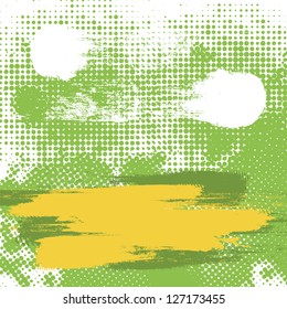 Abstract Grunge rough spot halftone vector background.
