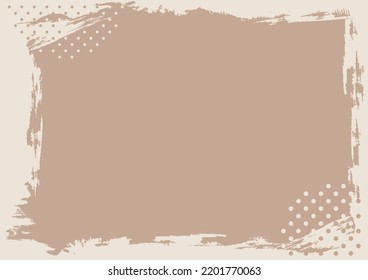 abstract grunge rough texture border, beige color background banner template