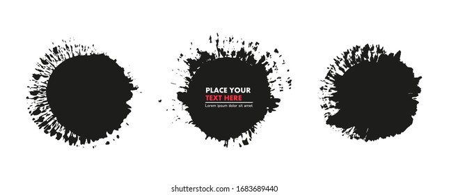 Abstract grunge round brush strokes 