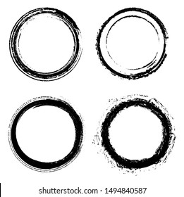Abstract grunge round frames.Grunge circles set.