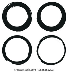 Abstract grunge round frames.Grunge circles set.
