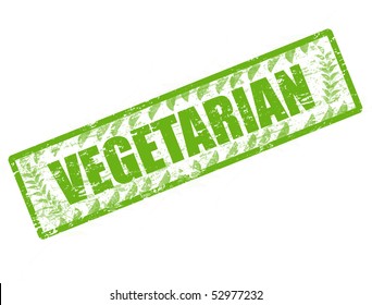 Abstract grunge rubber office stamp with the word vegetarian written inside