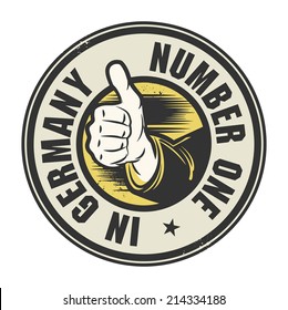 Abstract grunge rubber stamp or label with text Number One in Germany written inside, vector illustration